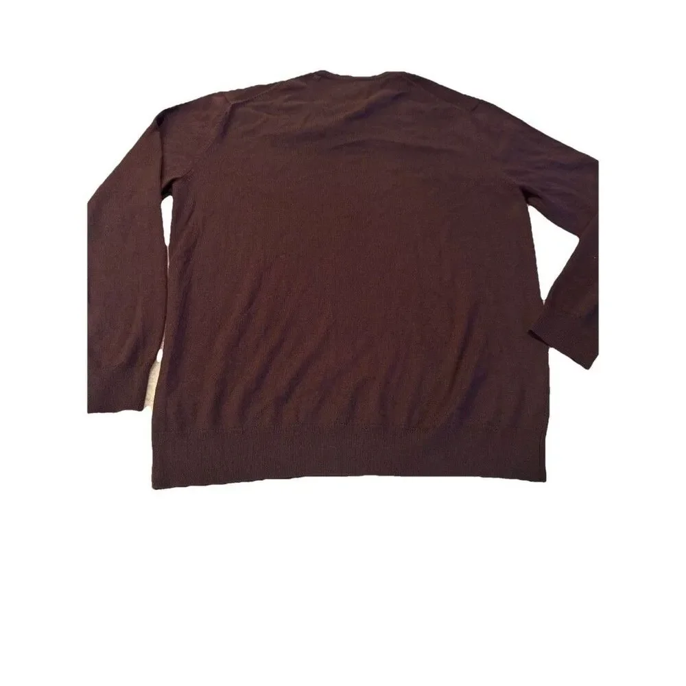 Charles Tyrwhitt Cardigan Sweater V-Neck‎ Mens X-Large Purple 100%Merino Wool